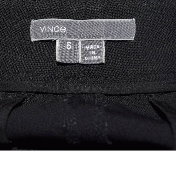 Vince Black Wool Trousers Flat Front Pants - 6 - Picture 3 of 3